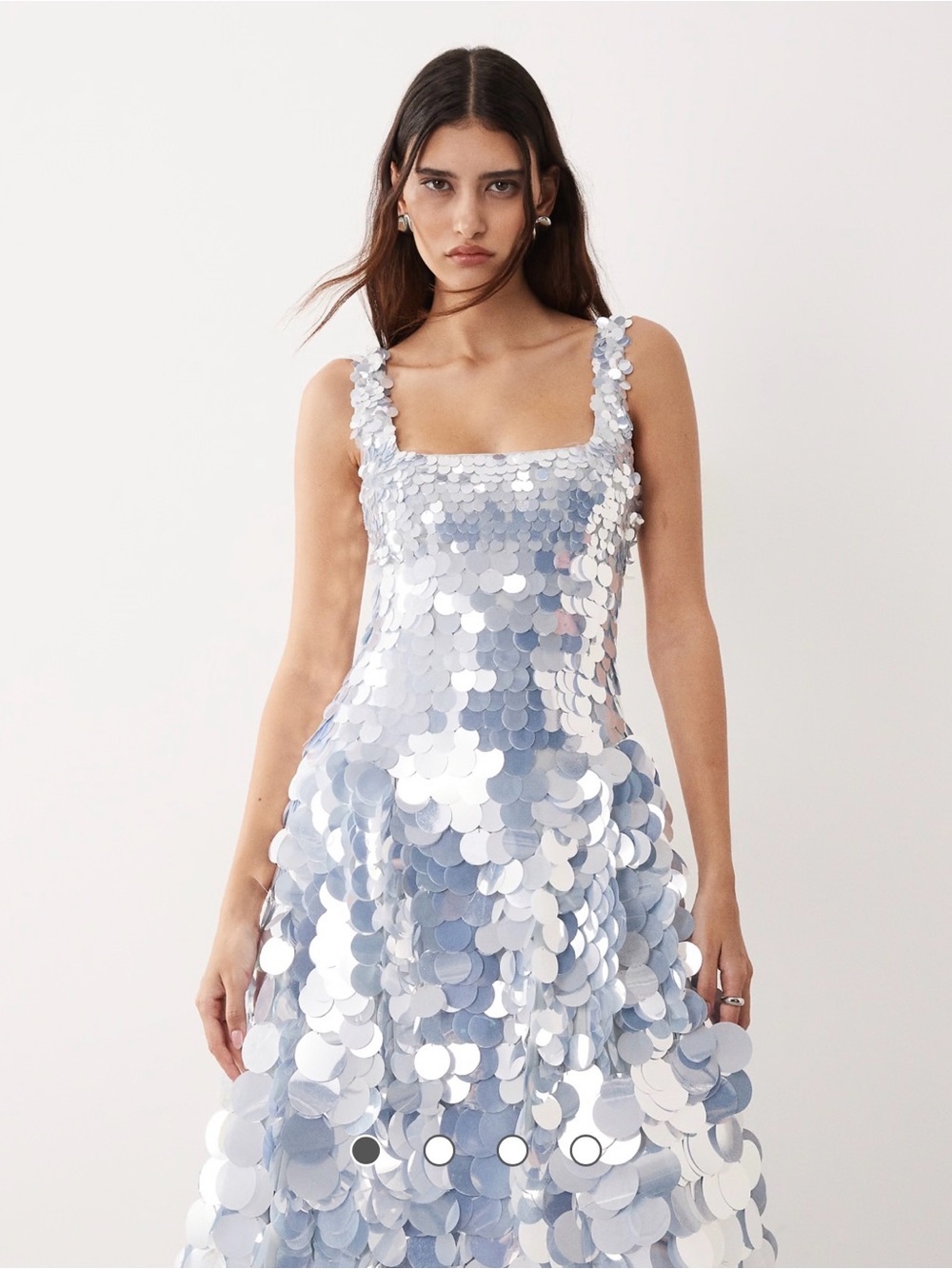 ASOS ARRANGE SEQUIN DISC DRESS ice blue NWT NEVER WORN